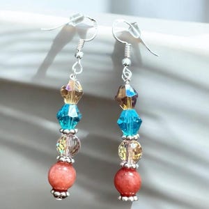 Handmade Women’s Dangle Earrings, Dangle Earrings, Beaded Earrings,