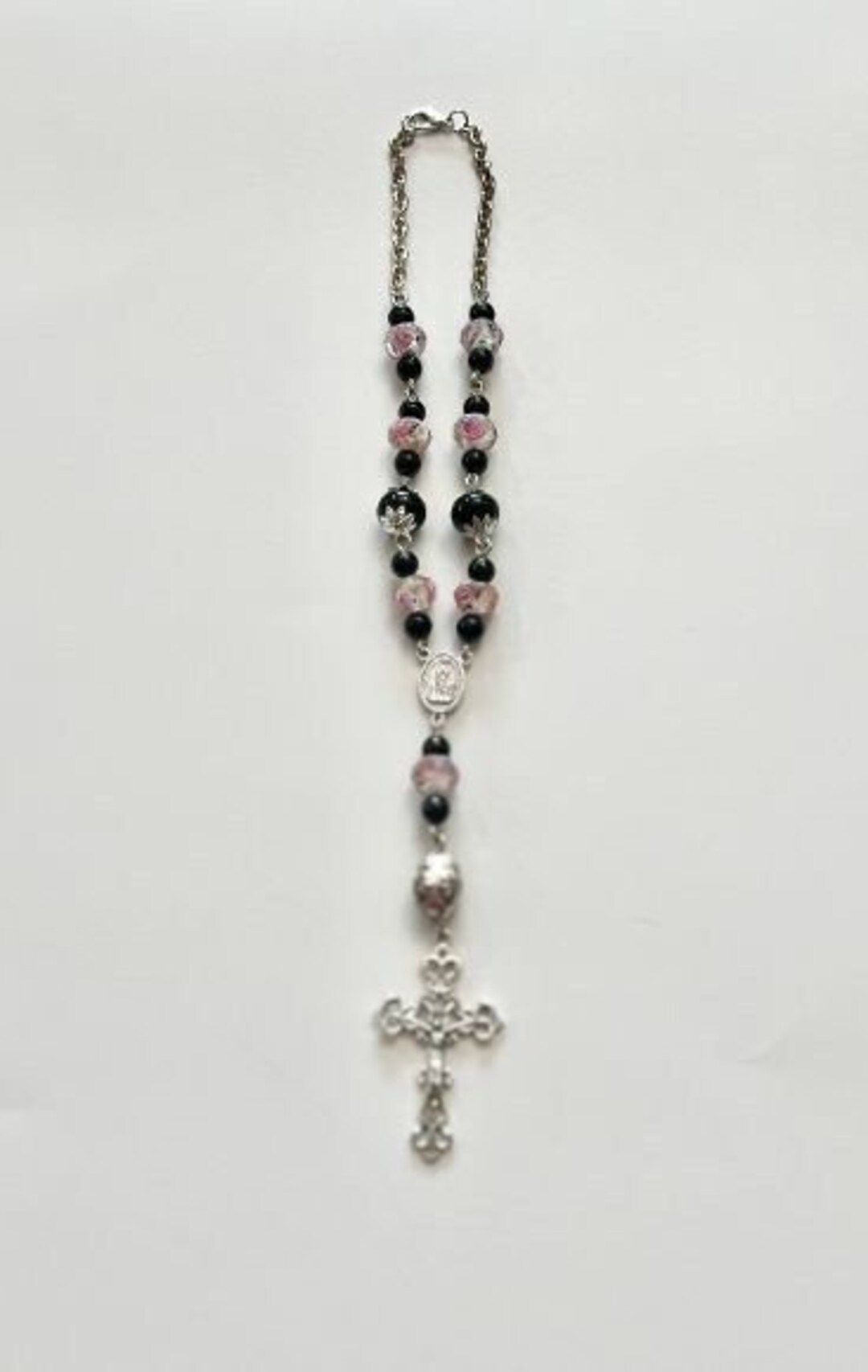 Hanging Rearview Mirror Rosary Etsy
