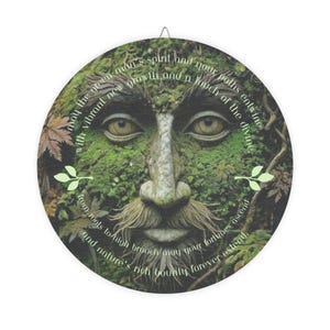 Greenman wall decor gardener gift wall art greenman blessing wood sign porch decor pagan symbol witchy gift nature lover