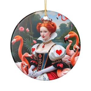 Queen of hearts ornament red queen Alice in Wonderland fan gift Christmas decor literary gift bookish storybook inspired decor nursery