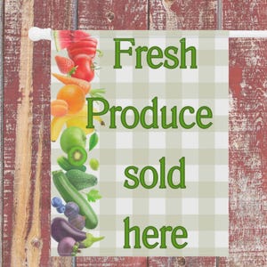 Produce sales flag advertisement farmers market produce flag roadside market stand home producer sale garden flag yard sign marketing flag