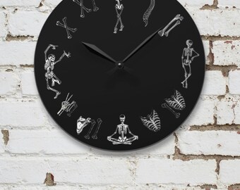 Skeleton Wall Clock bones clock medical office decor medical student gift orthopedic bone clock