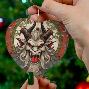 Krampus xmas ornament gift for Krampus lover naughty list dark gothic christmas monster Bavarian folklore figure unique christmas ornament