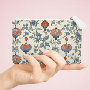 Bolsa clutch estilo lanterna estilo boho, bolsa de viagem para maquiagem, bolsa pequena com estampa floral, presente para ela, porta-moedas, carteira, presente de aniversário para esposa
