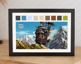 Howl's Moving Castle Poster | Minimalist Palette Print (Digital Download)