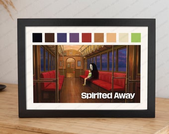 Spirited Away Movie Poster | Minimalist Ghibli Film Color Palette (Digital Download)