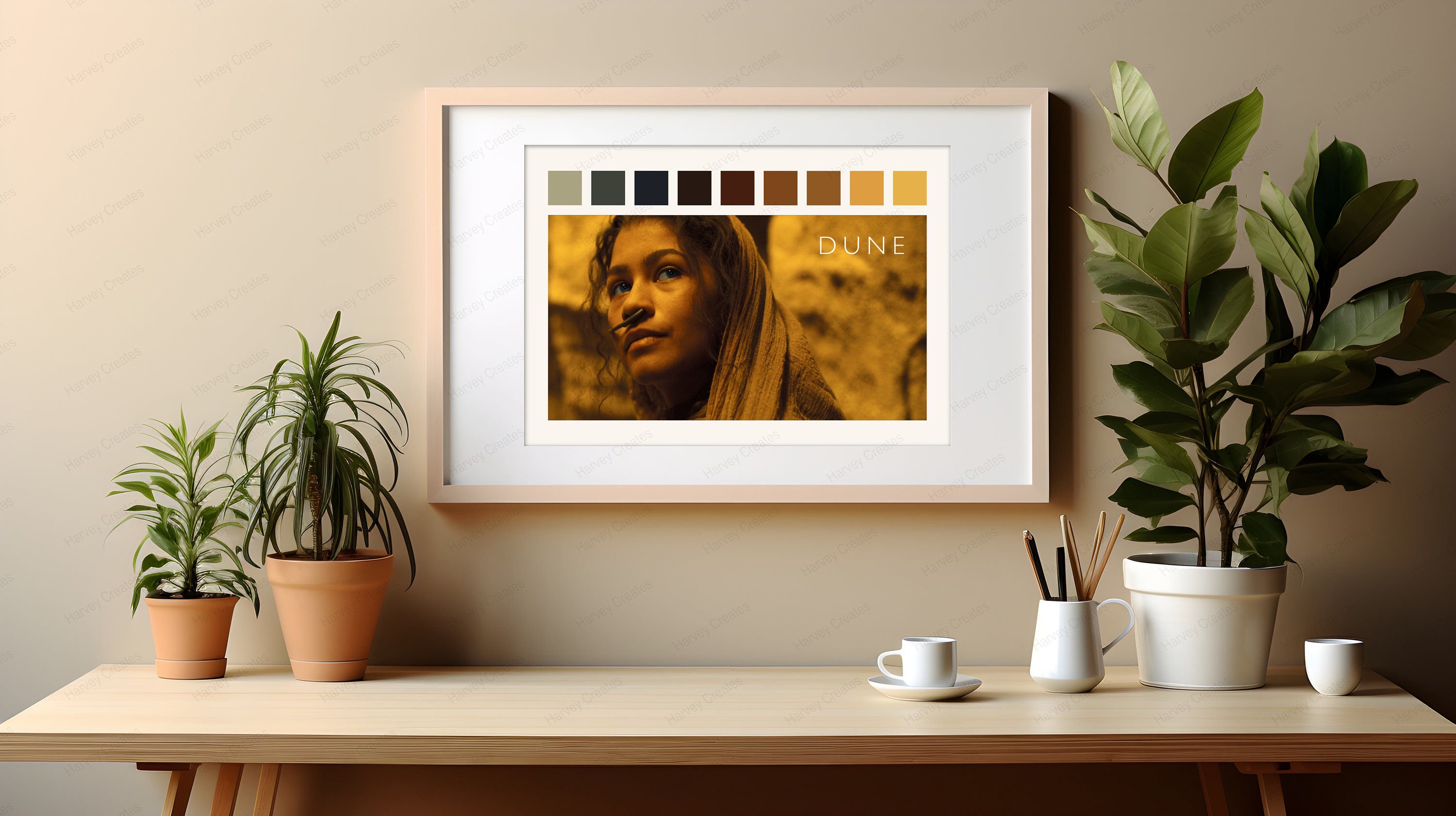 Dune Movie Poster Colour Palette Poster Minimalist Movie Poster Zendaya