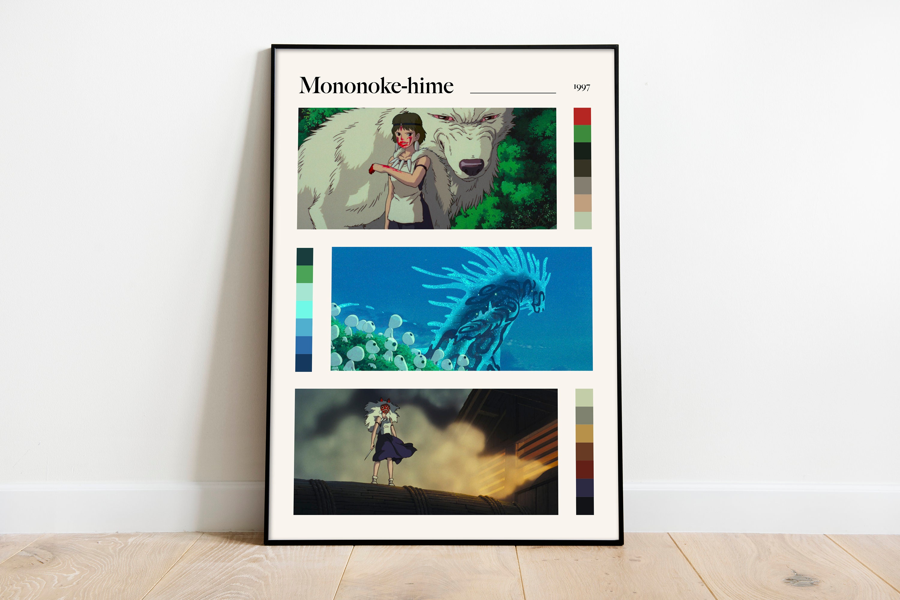Princess Mononoke Poster | Colour Palette Poster | Minimalist Movie ...