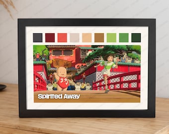 Spirited Away Movie Poster | Minimalist Color Palette Art (Digital Download)