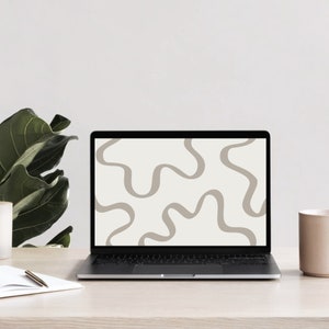 Sfondo desktop neutro astratto minimalista boho estetico sfondo per laptop / download digitale