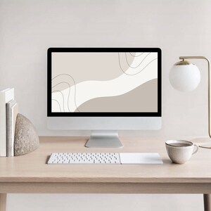 Sfondo desktop neutro astratto minimalista boho estetico sfondo per laptop / download digitale