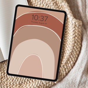 Boho Terracotta Aesthetic iPad Tablet Wallpaper Home Screen Background | Digital Download