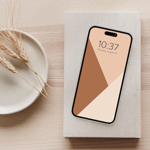 Boho Terracotta Aesthetic Phone Wallpaper Home Screen Background | Digital Download