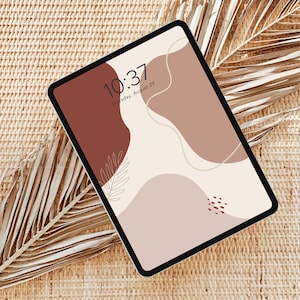 Boho Terracotta Aesthetic iPad Tablet Wallpaper Home Screen Background | Digital Download