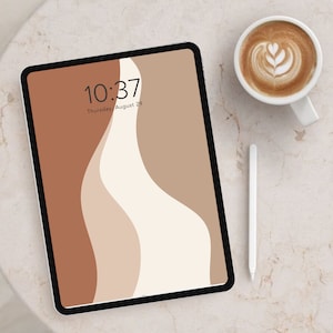 Boho Terracotta Aesthetic iPad Tablet Wallpaper Home Screen Background | Digital Download