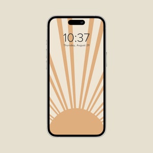 Boho Terracotta Aesthetic Phone Wallpaper Home Screen Background | Digital Download