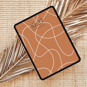 Boho Terracotta Aesthetic iPad Tablet Wallpaper Home Screen Background | Digital Download