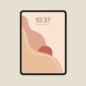 Boho Terracotta Aesthetic iPad Tablet Wallpaper Home Screen Background | Digital Download