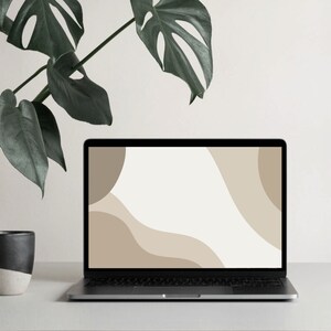Sfondo desktop neutro astratto minimalista boho estetico sfondo per laptop / download digitale