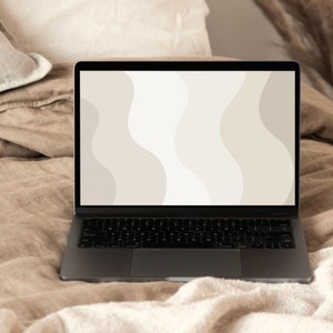 Sfondo desktop neutro astratto minimalista boho estetico sfondo per laptop / download digitale