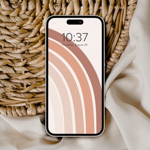 Boho Terracotta Aesthetic Phone Wallpaper Home Screen Background | Digital Download