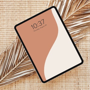 Boho Terracotta Aesthetic iPad Tablet Wallpaper Home Screen Background | Digital Download