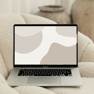 Sfondo desktop neutro astratto minimalista boho estetico sfondo per laptop / download digitale