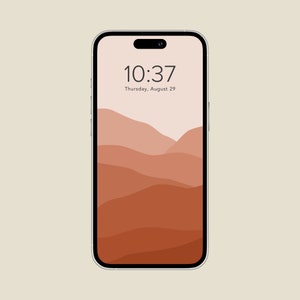 Boho Terracotta Aesthetic Phone Wallpaper Home Screen Background | Digital Download