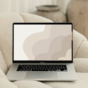 Sfondo desktop neutro astratto minimalista boho estetico sfondo per laptop / download digitale