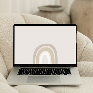 Sfondo desktop neutro astratto minimalista boho estetico sfondo per laptop / download digitale
