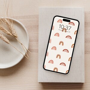 Boho Terracotta Aesthetic Phone Wallpaper Home Screen Background | Digital Download