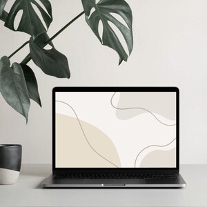 Sfondo desktop neutro astratto minimalista boho estetico sfondo per laptop / download digitale