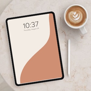 Boho Terracotta Aesthetic iPad Tablet Wallpaper Home Screen Background | Digital Download