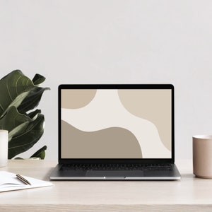 Sfondo desktop neutro astratto minimalista boho estetico sfondo per laptop / download digitale