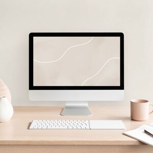 Sfondo desktop neutro astratto minimalista boho estetico sfondo per laptop / download digitale