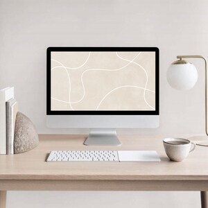 Sfondo desktop neutro astratto minimalista boho estetico sfondo per laptop / download digitale