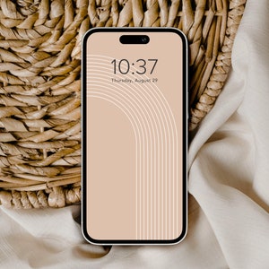 Boho Terracotta Aesthetic Phone Wallpaper Home Screen Background | Digital Download