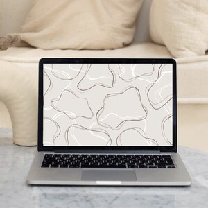 Sfondo desktop neutro astratto minimalista boho estetico sfondo per laptop / download digitale