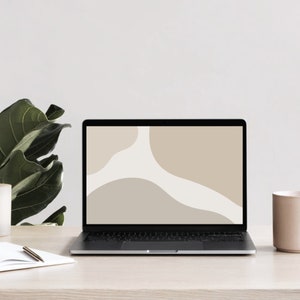 Sfondo desktop neutro astratto minimalista boho estetico sfondo per laptop / download digitale