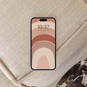 Boho Terracotta Aesthetic Phone Wallpaper Home Screen Background | Digital Download