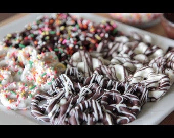Decorated Chocolate Covered Pretzels Adorned for Spring