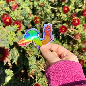 FURBY HOLOGRAPHIC STICKER - Rainbow Die Cut Sticker, Furby Toy Sticker, Stickers for Kids, Long Furby Sticker, Plastic Furby Die Cut Sticker