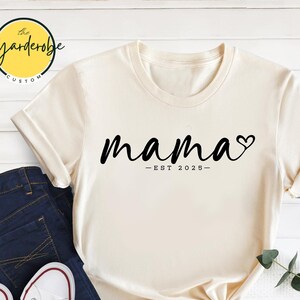 Mother&#39;s Day T-shirt, Established 2025, Mama T-shirt, Mama Flower T-shirt, Colorful Mother T-shirt