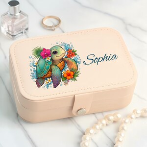 Customized Turtle Jewellery Box with Name for Kids, Custom Turtle Jewelry Holder for Girls, Child Jewelry Case, Turtle Lover Gifts