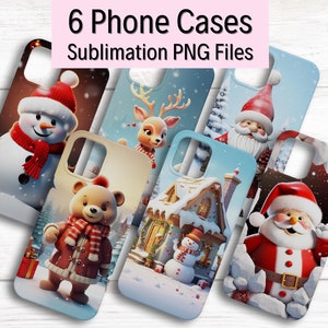 3D Weihnachtstelefonkasten Sublimationsdesigns, Sublimationsvorlage für Telefon, 3D Weihnachtscliparts, Weihnachtstelefondesign, Neujahrsgeschenk PNG