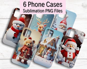 3D Christmas Phone Case Sublimation Designs, Sublimation Template For Phone, 3D Christmas Clipart ,Christmas Phone Design, New Year Gift PNG