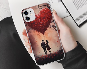 Valentine Print Iphone Case, Valentines Day Sublimation PNG, Heart Iphone 12 Pro Case, Valentine Romantic Clipart, Couple Heart Gift PNG