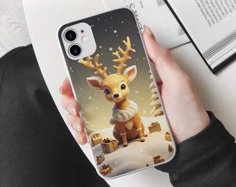 3D-julren iPhone-skal PNG, utskrivbart telefonskal, jultelefonskal SVG, mall för iPhone-skal, jultelefondesign, 300 DPI