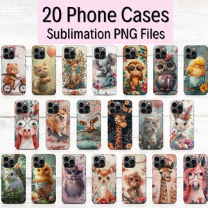20 bloemen dieren sublimatie telefoonhoesjes ontwerpen, telefoonsublimatiesjabloon, dierensjabloon, iPhone-sublimatiehoesjes, iPhone-hoesjes ontwerpen