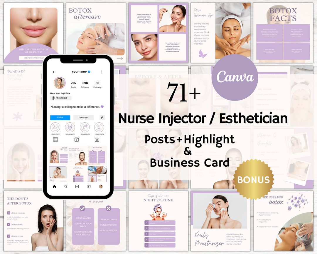 Nurse Injector Instagram Templates, Botox Instagram Templates, Lip ...